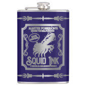 Lila und silberne Tintenfisch Tinte Flachmann (Vorderseite)