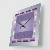 Lila und silberne Wall-Uhr Quadratische Wanduhr (Winkel)