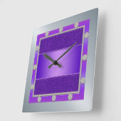 Lila und silberne Wand-Uhr Quadratische Wanduhr (Winkel)