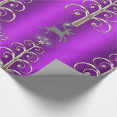 Lila und silberne Weihnachten Geschenkpapier (Ecke)