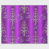 Lila und silberne Weihnachten Geschenkpapier (Flach)