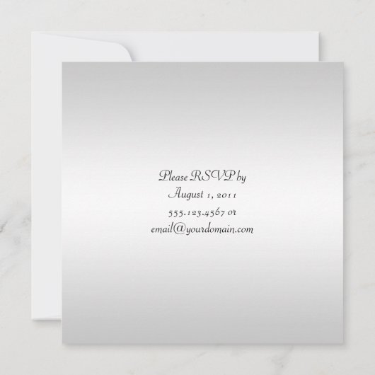 Lila und silberne Wirbel auf Silver Background Einladung (Rückseite)