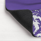Lila und silberner Damast Mousepad (Ecke)