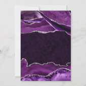 Lila und Silberner Glitzer Agate Wedding Einladung (Rückseite)
