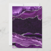 Lila und Silberner Glitzer Agate Wedding Einladung (Rückseite)