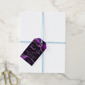 Lila und Silberner Glitzer Agate Wedding Geschenkanhänger (Mit Garn)
