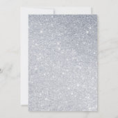 Lila und Silberner Glitzer Einladung zur Hochzeit (Rückseite)