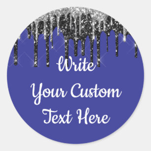 Lila und silberner Jahrestag Geburtstagsfeier Glit Runder Aufkleber