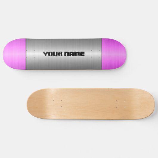 Lila und silbernes Edelstahlmetall Skateboard (Horizontal)