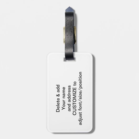 Lila und silbernes Monogramm Gepäckanhänger (Rückseite vertikal)