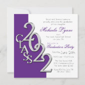 Lila und Silver 2022 Abschluss Einladung (Rückseite)