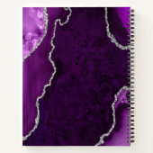 Lila und Silver Agate Birthday Guest Book Notizblock (Rückseite)