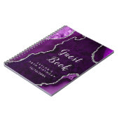 Lila und Silver Agate Birthday Guest Book Notizblock (Linke Seite)