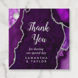 Lila und Silver Agate Wedding Vielen Dank Geschenkanhänger