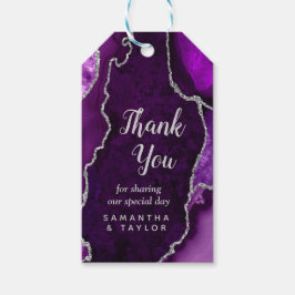 Lila und Silver Agate Wedding Vielen Dank Geschenkanhänger