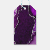 Lila und Silver Agate Wedding Vielen Dank Geschenkanhänger (Rückseite)