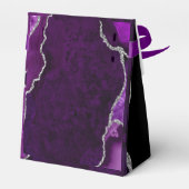 Lila und Silver Agate Wedding Vielen Dank Geschenkschachtel (Rückseite)