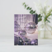 Lila und Silver Baubles Weihnachtsfest Party Invit Postkarte (Stehend Vorderseite)