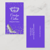 Lila und Silver Pageant Coach Business Card Visitenkarte (Vorne/Hinten)
