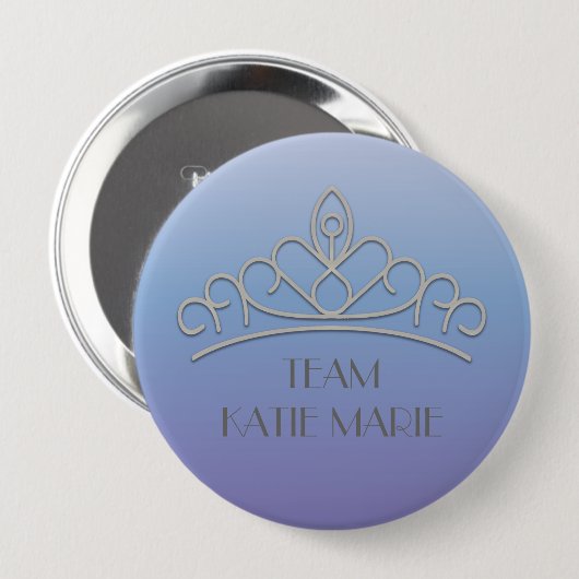 Lila und Silver Pageant Tiara Support / Team Button (Vorne & Hinten)