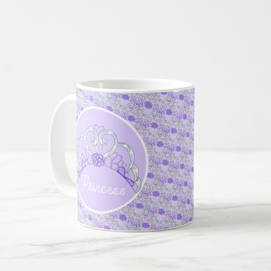 Lila und Silver Tiara Tasse individuell anpassen (Vorderseite Links)