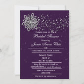 Lila und Silver Winter Brautparty laden ein Einladung (Vorderseite)