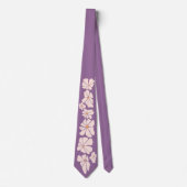 Lila und Soft-Pink Vintage Boho Blumenmuster Krawatte (Vorderseite)