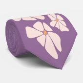 Lila und Soft-Pink Vintage Boho Blumenmuster Krawatte (Gerollt)