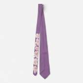 Lila und Soft-Pink Vintage Boho Blumenmuster Krawatte (Rückseite)