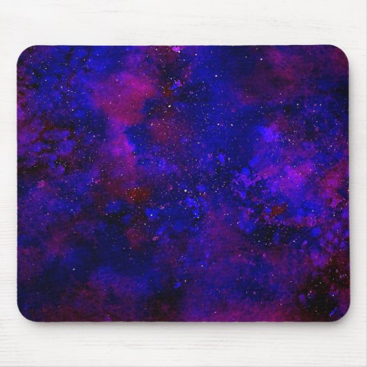 Lila und tiefes blaues UniversumInky Watercolor Mousepad (Vorne)
