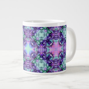 Lila und Türkis-Hippy Fraktal-Muster Jumbo-Tasse