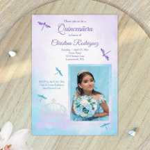 Lila und Türkis, Libellen Quinceañera