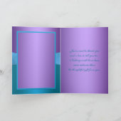 Lila und Türkis mit Blumen danke zu kardieren (Innenseite)