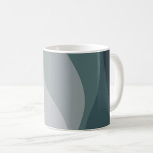 Lila und Türkis Retro-Wellen-Dekoration Kaffeetasse