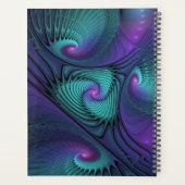 Lila und türkisfarben, modernes abstraktes Fraktal Planer (Rückseite)