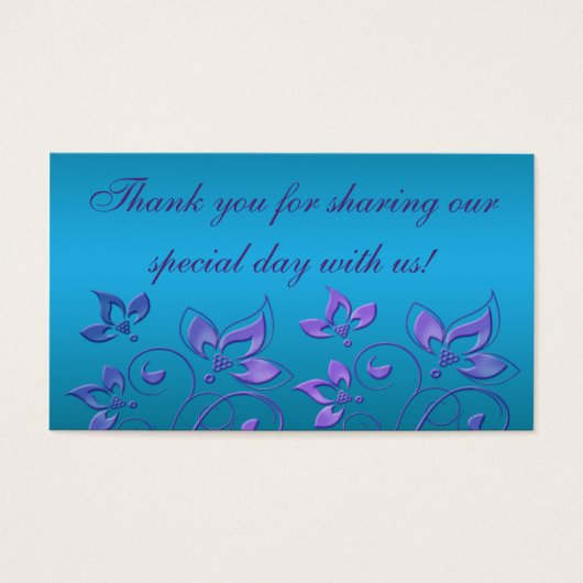 Lila und türkisfarbene Gastgeschenk Hochzeit (Vorderseite)
