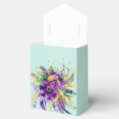 Lila und türkisfarbene Hochzeit von Florals Geschenkschachtel (Geöffnet)