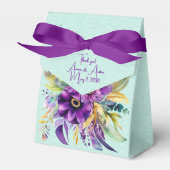 Lila und türkisfarbene Hochzeit von Florals Geschenkschachtel (Vorderseite)