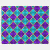 Lila und türkisfarbene Metallic Looking Plätze Gol Fleecedecke (Vorderseite (Horizontal))