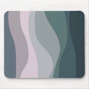 Lila und türkisfarbene Retro-Wellendekoration Mousepad