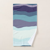 Lila und türkisfarbene Streifen Badhandtuch Set (Handtuch)