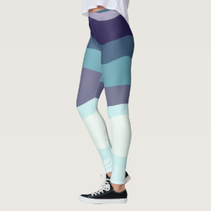Lila und türkisfarbene Streifen Leggings