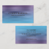 Lila und türkisfarbene Strip-Visitenkarte Visitenkarte (Vorne/Hinten)