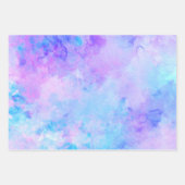 Lila und türkisfarbene Wasserfarben Geschenkpapier Set (Vorderseite)