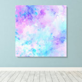 Lila und türkisfarbene Wasserfarben Leinwanddruck (Insitu (Holzboden))