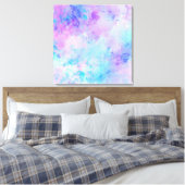 Lila und türkisfarbene Wasserfarben Leinwanddruck (Insitu (Schlafzimmer))