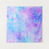Lila und türkisfarbene Wasserfarben Wandteppich (Vorderseite (Horizontal))