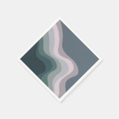 Lila und türkisfarbene Wellen im Retrostil Serviette (Ecke)