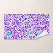 Lila und türkisfarbenes Paisley Badhandtuch Set (Handtuch)