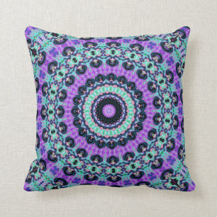 Lila und TürkisMandala Kissen